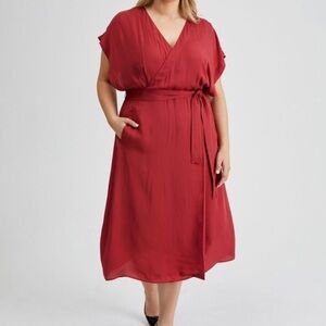 Universal Thread Ripe Red Belted Wrap Dress XL NWT